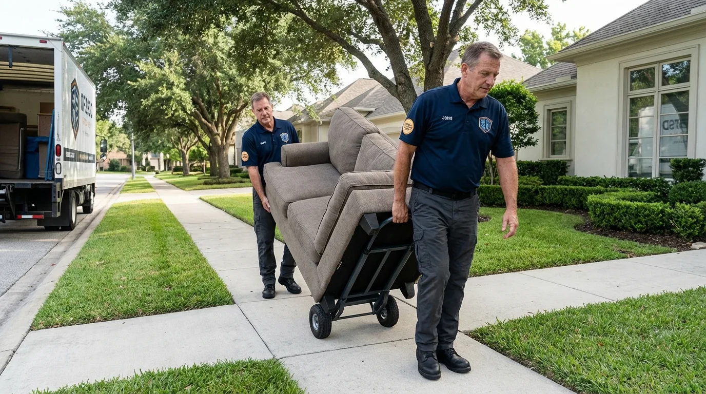 Local residential moving crew loading furniture in Thoreau, NM